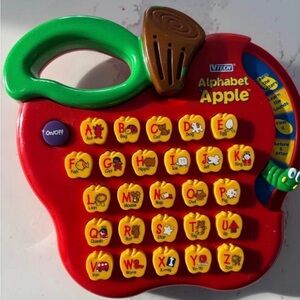 Vtech Alphabet Apple Interactive Toy - Red and Green vintage